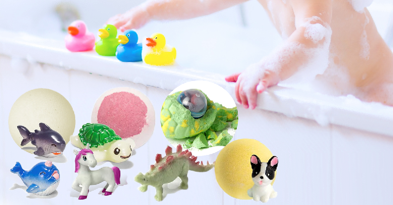 bath bomb with toy inside